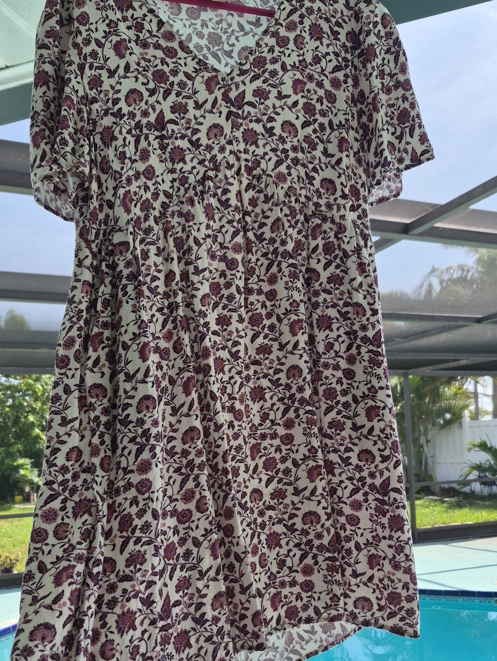 Knox Rose Cream Dress with Mauve Floral Print